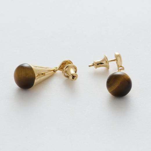 含晖·水滴系列耳坠 18K镀金-天然虎眼石 商品图4