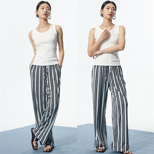 I'd爱帝女士印花阔腿裤轻薄透气家居裤凉感速干休闲裤 商品图3