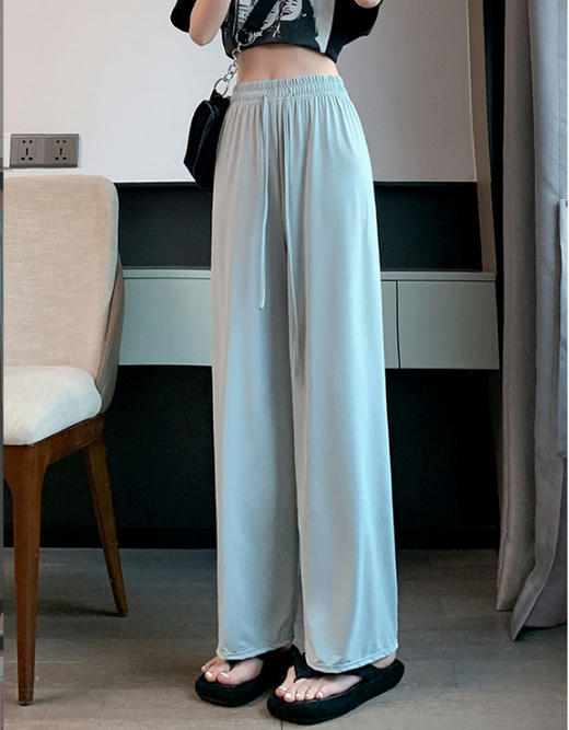 【元气爆炸！不挑身材】严选窄版冰丝防晒裤女夏季薄款高腰垂感阔腿裤显瘦直筒裤休闲长裤。ry 商品图9