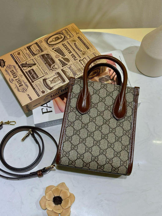 GUCCI 老花 琴谱 mini 托特 商品图1