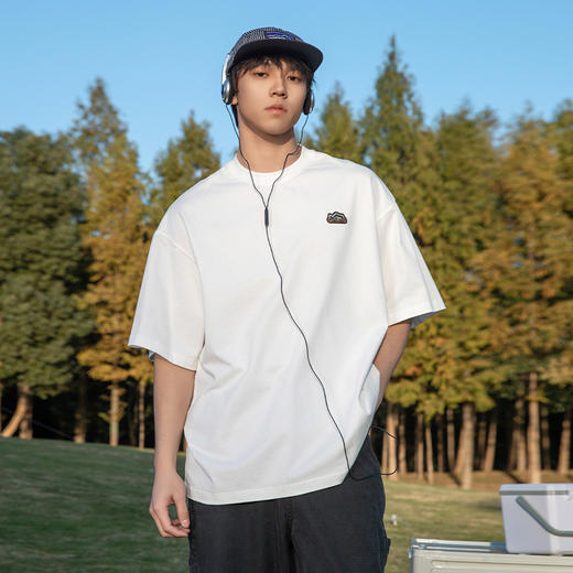 【户外山系短袖T恤】夏季新款男女纯棉宽松复古情侣休闲绣花体恤衫 商品图2