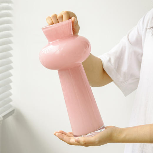 SY简约现代粉色云塔琉璃花瓶网红感客厅餐桌芍药插花摆件 商品图2