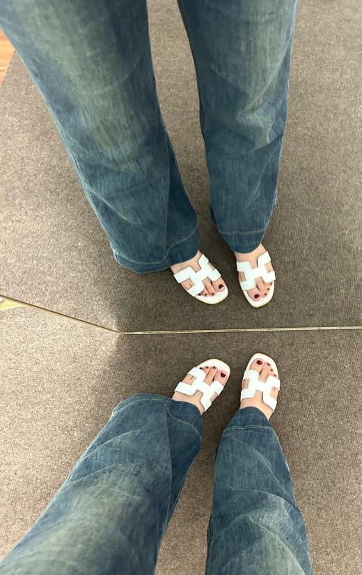 纯皮爱玛经典H高跟凉鞋鞋拖巨百搭 商品图5