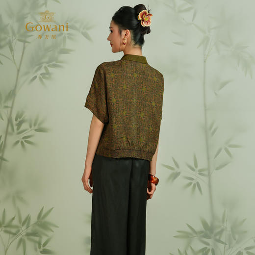 【兰韵金纹】【香云纱】乔万尼新品2025宽松真丝复古上衣ED2C456 商品图4