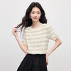 【专属特价】熙世界花边设计肌理感T恤短袖女2025夏季新款圆领独特漂亮的上衣 商品缩略图4