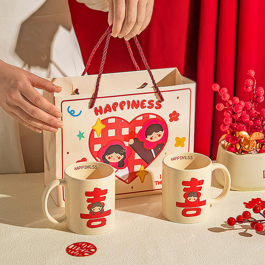 摩登主妇漱口杯家用情侣一对陶瓷洗漱杯套装新婚礼物结婚陪嫁送礼 商品图0