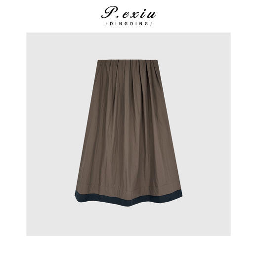 04-3潘依绣丁丁宠粉高级刺绣花边撞色收腰衬衫半裙套装 W-63241 商品图2