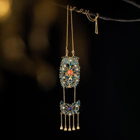 【林栖设计小店】孔雀羽毛胸针仿点翠复古优雅珍珠2025夏季新款流苏配饰女2952441