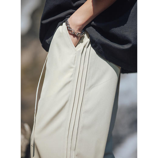 【凉感冰丝透气休闲裤】男夏季新款宽松微阔户外运动裤子纯色工装长裤 商品图2