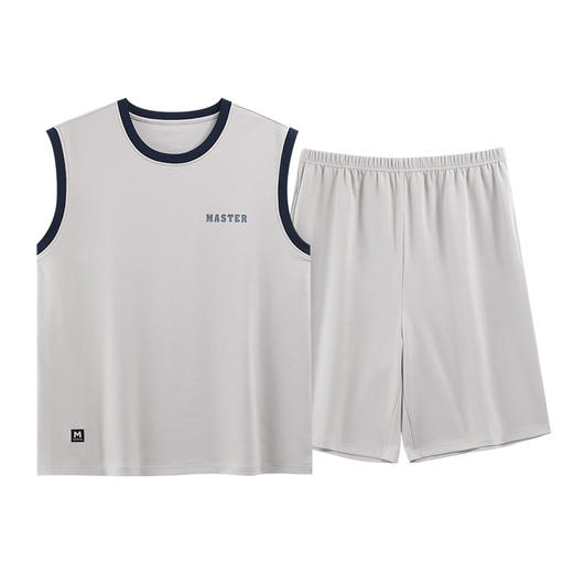 夏季男士纯棉背心睡衣 可外穿休闲家居背心短裤家居服套装 商品图5