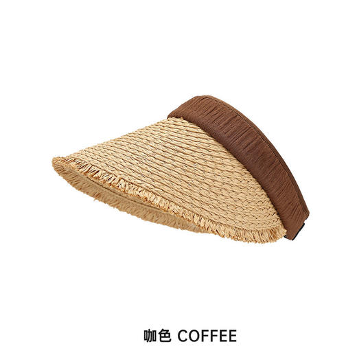 【无惧夏日❗99%遮光防晒帽】夏季草帽大帽檐空顶帽，帽檐耐弯折佩戴遮阳舒适，修饰脸型视觉显脸小，户外沙滩海边防晒帽显脸小可折叠帽子QQ 商品图6