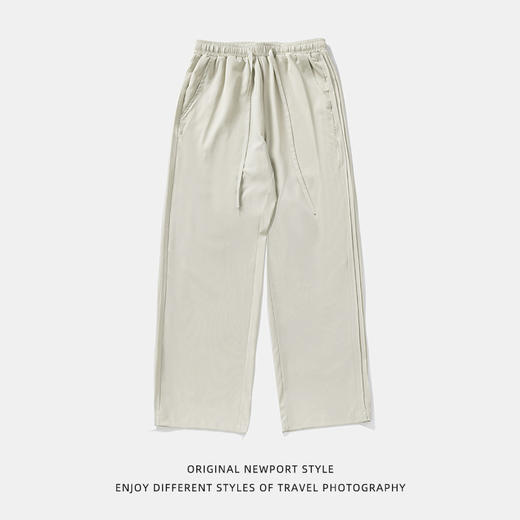 【凉感冰丝透气休闲裤】男夏季新款宽松微阔户外运动裤子纯色工装长裤 商品图4