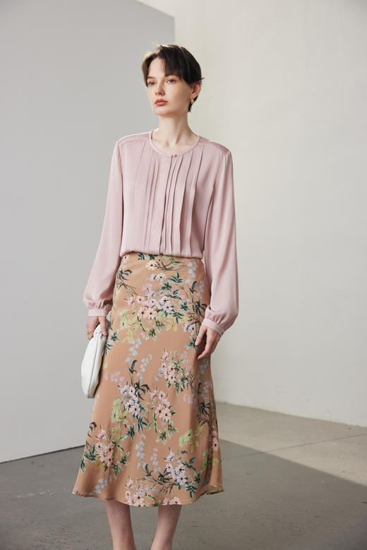 LP新款压褶通勤19姆米6A蚕丝蛋白弹力双乔桑蚕丝衬衣 商品图6