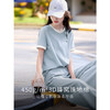 【专属特价】熙世界休闲套装女2025年夏季新款撞色圆领短袖T恤直筒长裤两件套 商品缩略图1