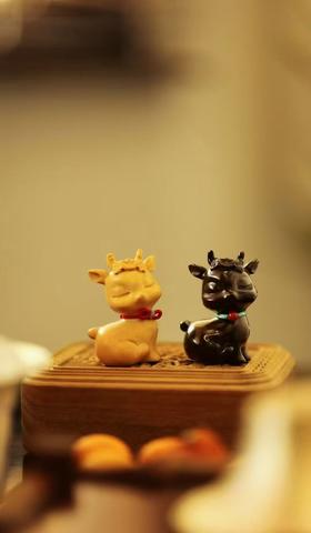 一路平安°紫光檀/黄杨木小摆件/把件