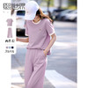 【专属特价】熙世界休闲套装女2025年夏季新款撞色圆领短袖T恤直筒长裤两件套 商品缩略图0