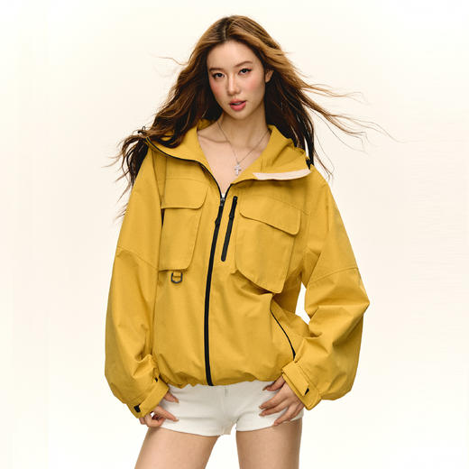 Ariseism  美式复古白色加绒工装外套女秋冬新款上衣 商品图3