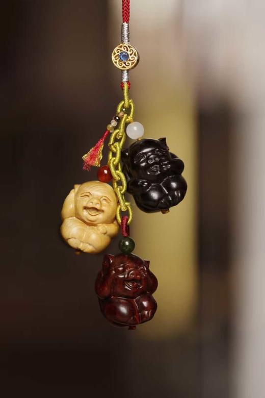 三不猪°黄杨木|紫檀|紫光檀挂件 商品图1