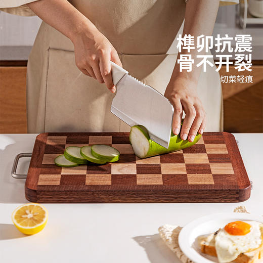 摩登主妇榫卯棋盘格菜板抗菌防霉家用食品级案板厨房专用实木砧板 商品图2