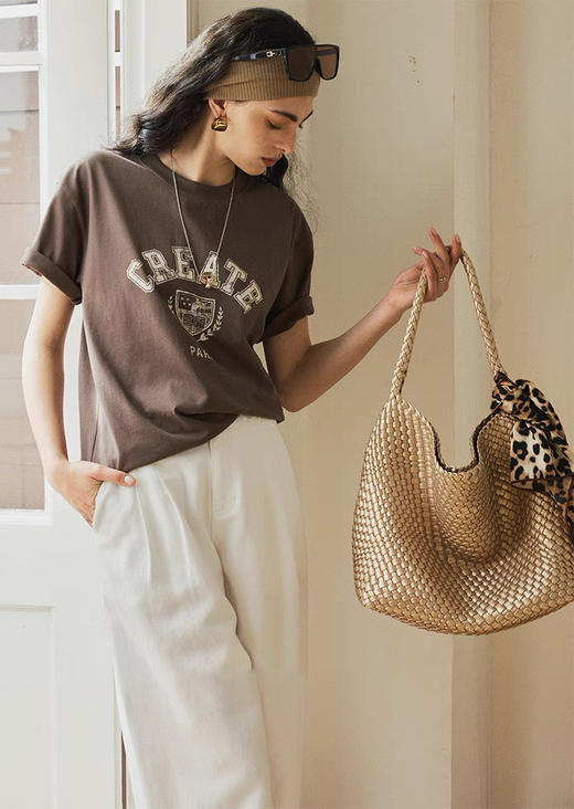 【高品质私服】【D家做旧印花宽松圆领T恤】舒爽柔软，还有骨感，上身透气又不闷汗G1401-CC【无标出货 介意慎拍】 商品图2