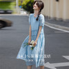 熙世界莱赛尔蓝色连衣裙女2025夏季新款法式海边度假天丝a字裙子 商品缩略图2