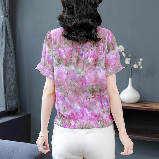 KQL A83N3151上衣时尚百搭碎花雪纺衫气质印花 商品图3