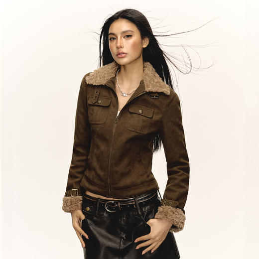 Ariseism  美式高级感美拉德短款修身工装棉衣外套女冬季新款棉服 商品图0