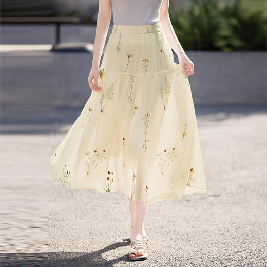 【周末秒杀】熙世界天丝印花圆领衬衫女2025夏季新款荷叶短袖气质正肩小衫上衣 商品图3