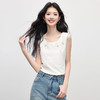 【专属特价】熙世界白色钉珠立体花朵无袖背心外穿绝美短款上衣女2025夏季新款 商品缩略图2