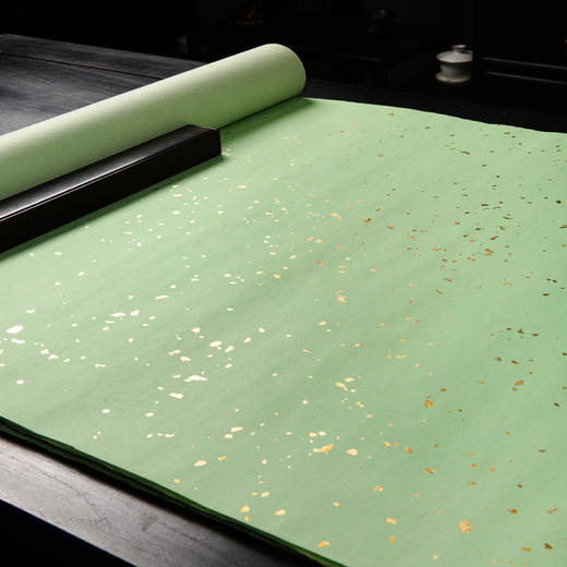 70-80年代西武荣宝斋雨雪冷金笺(单张销售，鲜绿色) 商品图11