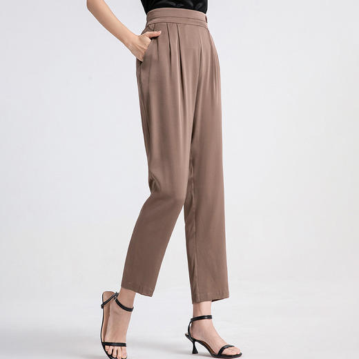 「高货oyg」全新升级【铂金会员339/天猫459/差价120】(02731)洛诗琳2025夏季新款重磅真丝高腰小脚裤哈伦九分裤女 商品图1