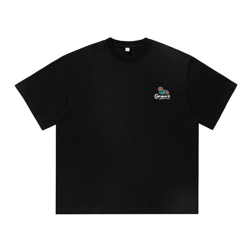 趣味卡皮巴拉撞色刺绣纯棉短袖T恤男夏季新款潮牌宽松半袖体恤衫 商品图5