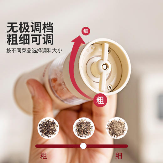 摩登主妇电动胡椒研磨器厨房家用黑胡椒粉粒调料瓶海盐花椒研磨瓶 商品图2
