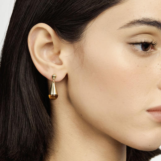 含晖·水滴系列耳坠 18K镀金-天然虎眼石 商品图8