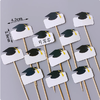 12连 学士帽可写字竹签插件 毕业季可写字插卡 学士帽装饰插件 商品缩略图0