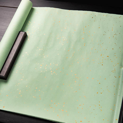 70-80年代西武荣宝斋雨雪冷金笺(单张销售，淡绿色) 商品图7