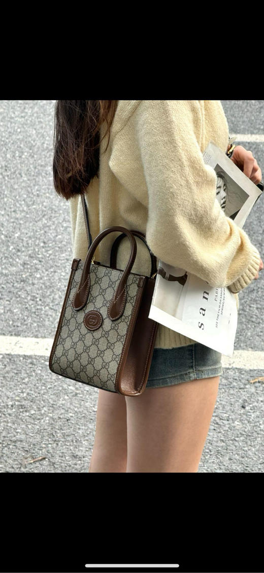 GUCCI 老花 琴谱 mini 托特 商品图3