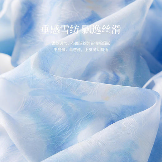 【专属特价】熙世界南法度假风晕染花卉连衣裙女夏季泡泡袖碎花裙子2025年新款 商品图4