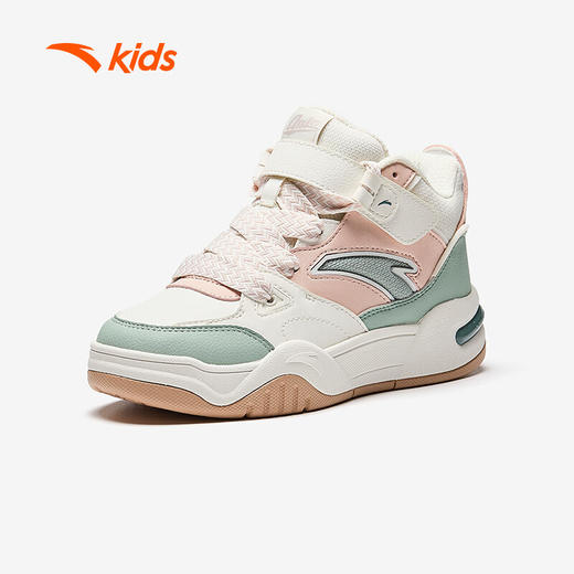 安踏儿童运动鞋女大童2024冬季魔术贴潮流高帮面包鞋板鞋A22448004 商品图3