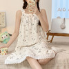 【好看又好穿！宽松设计】夏季新款女士泡泡棉柔软透气吊带睡裙家居服创意印花款甜美风。ry 商品缩略图10