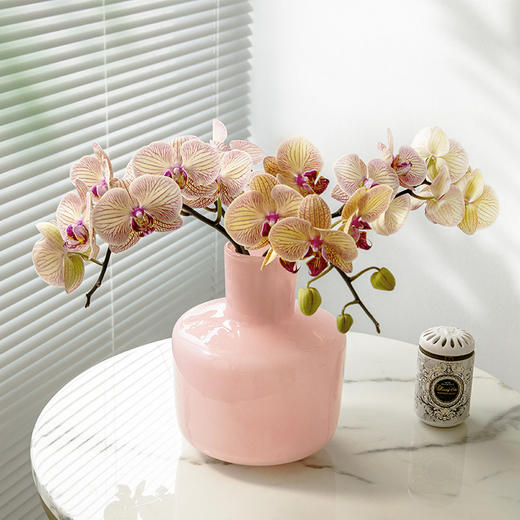 SY简约现代粉色云塔琉璃花瓶网红感客厅餐桌芍药插花摆件 商品图9