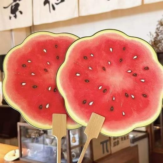 【敲可爱！西瓜扇子】手绘风西瓜团扇夏日清凉甜甜扇子送闺蜜礼物暖场道具扇。ry 商品图2