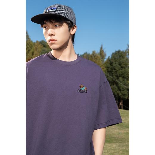 趣味卡皮巴拉撞色刺绣纯棉短袖T恤男夏季新款潮牌宽松半袖体恤衫 商品图2