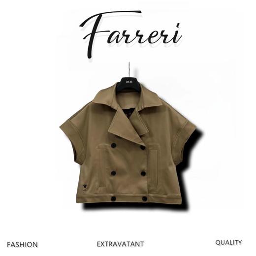 D家 25早春新款 卡其色无袖短款风衣马甲 商品图0