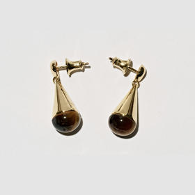 含晖·水滴系列耳坠 18K镀金-天然虎眼石