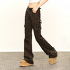 Ariseism 美式复古多口袋低腰休闲工装裤女春秋新款长裤子 商品缩略图1