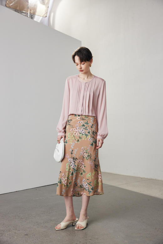 LP新款压褶通勤19姆米6A蚕丝蛋白弹力双乔桑蚕丝衬衣 商品图7