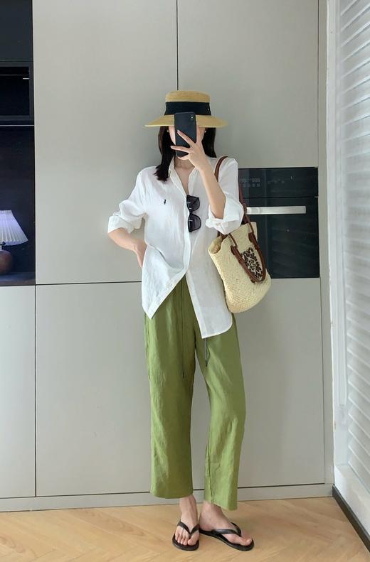 老钱风亚麻萝卜裤薄款九分直筒休闲百搭裤 商品图1