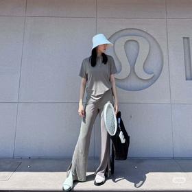 「K」洛诗琳12510凉感垂感喇叭裤2025夏季新款侧开叉休闲长裤0277