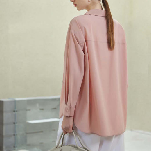 「K」洛诗琳11518胶原蛋白亲肤马卡龙色一手长翻领衬衫女382 商品图4